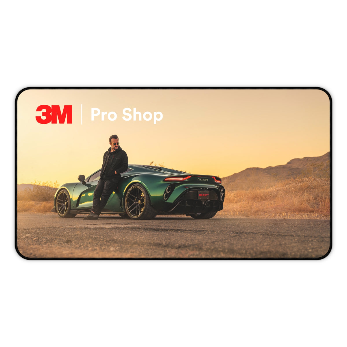 Green Supercar Roadscape Desk Mat | 3M Pro Shop