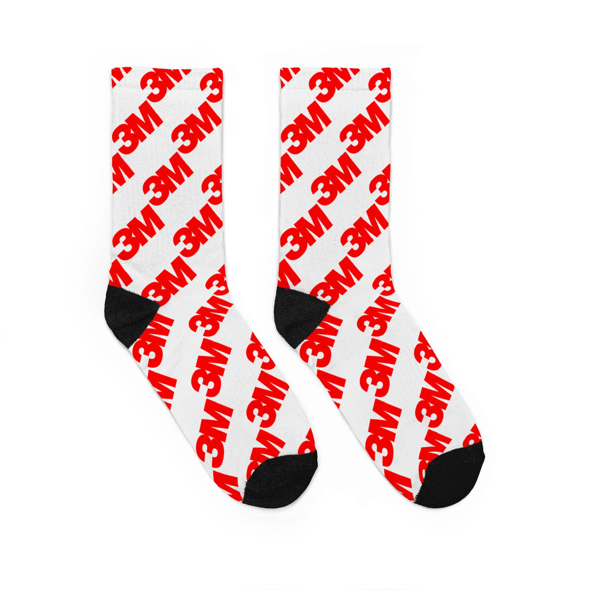 3M Logo Pattern Crew Socks | Printed Logo Socks