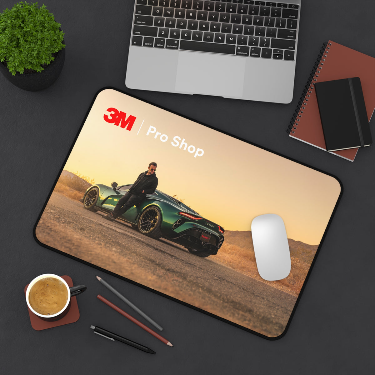 Green Supercar Roadscape Desk Mat | 3M Pro Shop