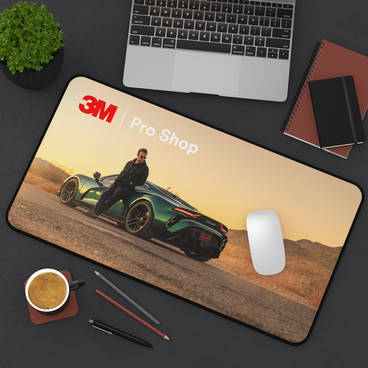 Green Supercar Roadscape Desk Mat | 3M Pro Shop