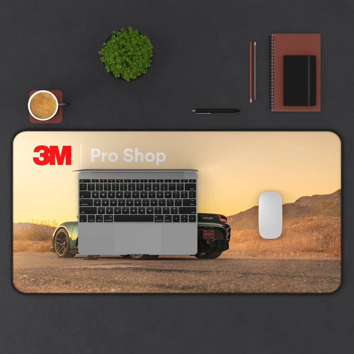 Green Supercar Roadscape Desk Mat | 3M Pro Shop